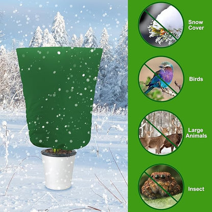 Alpurple 3 Packs Winter Drawstring Plant Covers- 31 x 39 Inch Warm Plant Protection Cover Bags