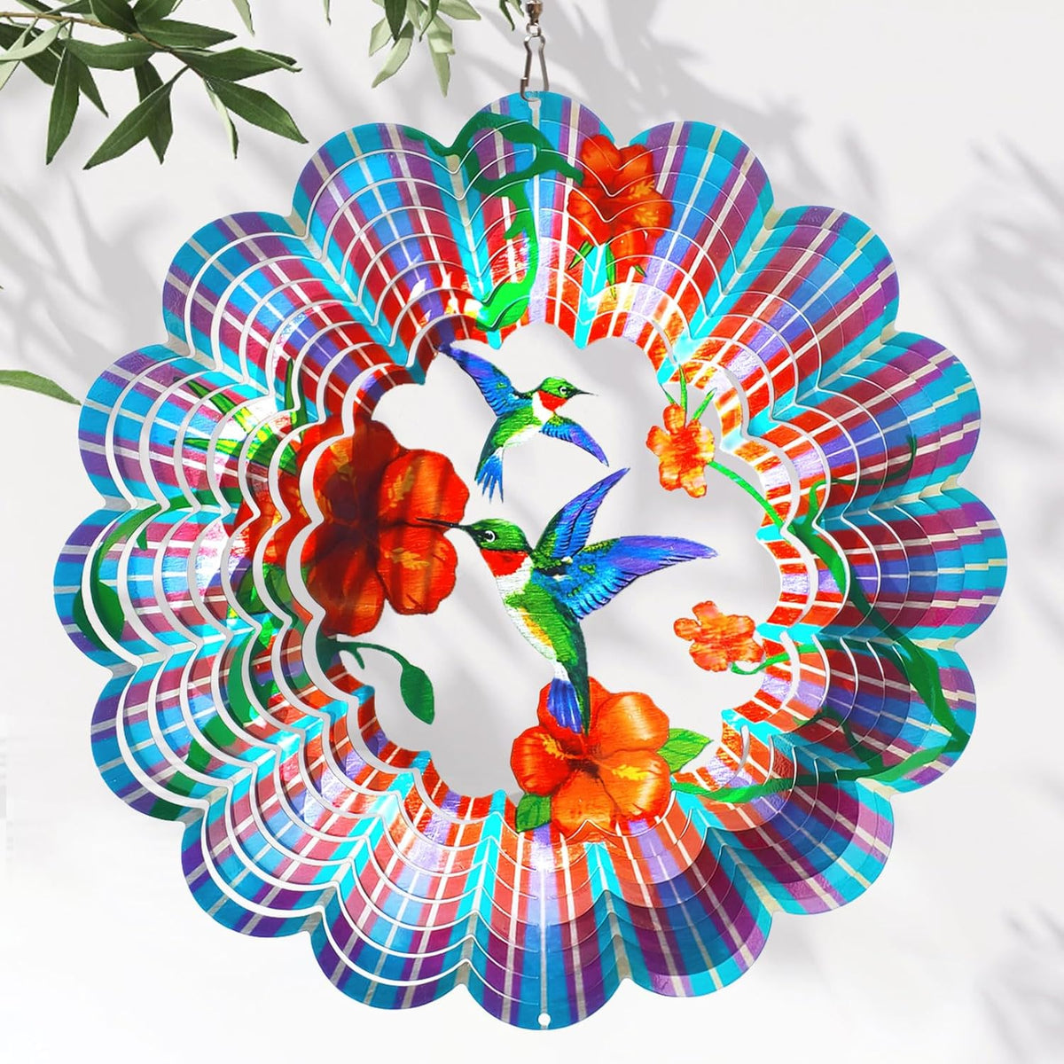 Hummingbird Wind Spinner,Hummingbird Gift for Women/Mother/Father,12In Stainless Steel 3D Wind