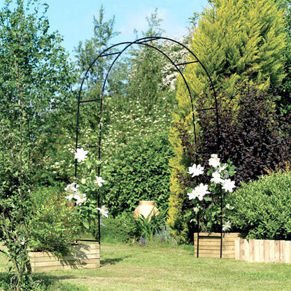 Metal Pergola Arbor, Outdoor Flower Garden Arch Trellis, Steel Garden Arbor for Climbing Plants