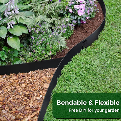 6PCS 6 Inch Metal Landscape Edging,Metal Garden Edging with 6 Clips,40 Inch Steel Landscape Edging