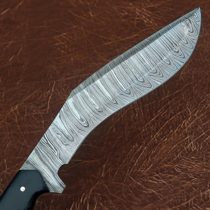 Poshland REG-166 Custom Handmade Damascus Steel kukri Knife - Perfect Grip G10 Handle