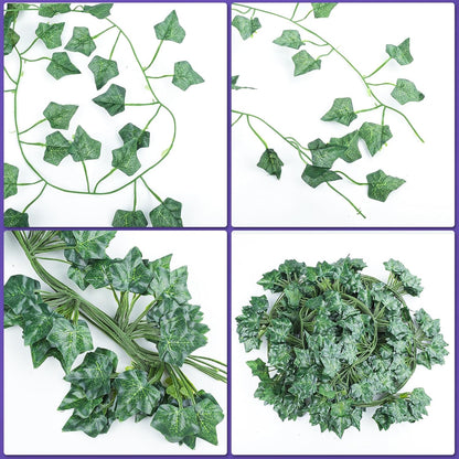 60 Pack 420 Feet Vines,Ivy,Ivy Garland,Fake Ivy,Fake Leaves,Ivy Vines,Artificial Vines,Green