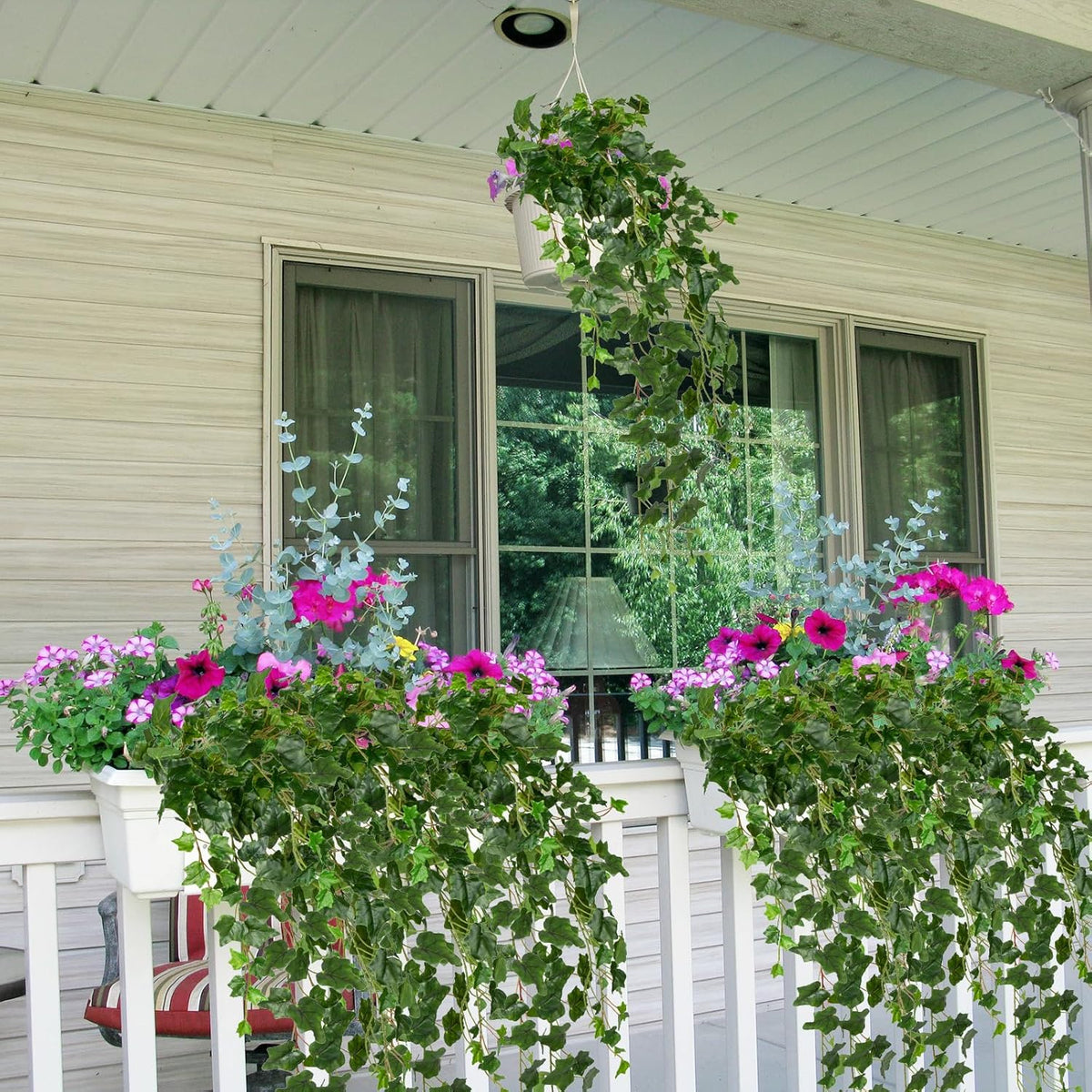 Hollyone Artificial Hanging Plants 36" Fake Ivy Vine Faux Ivy Leaves Hanging Plant Greenery for