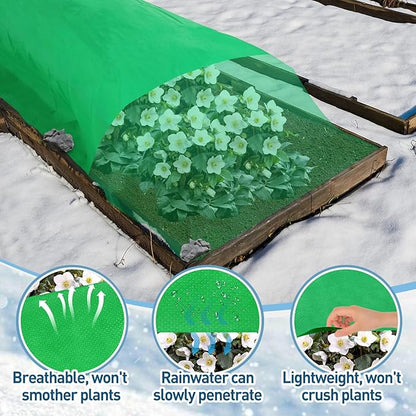Alphatool 2.0oz/yd² Plant Covers Freeze Protection - 10 x 12 ft Easy of Use Green Winter Plant