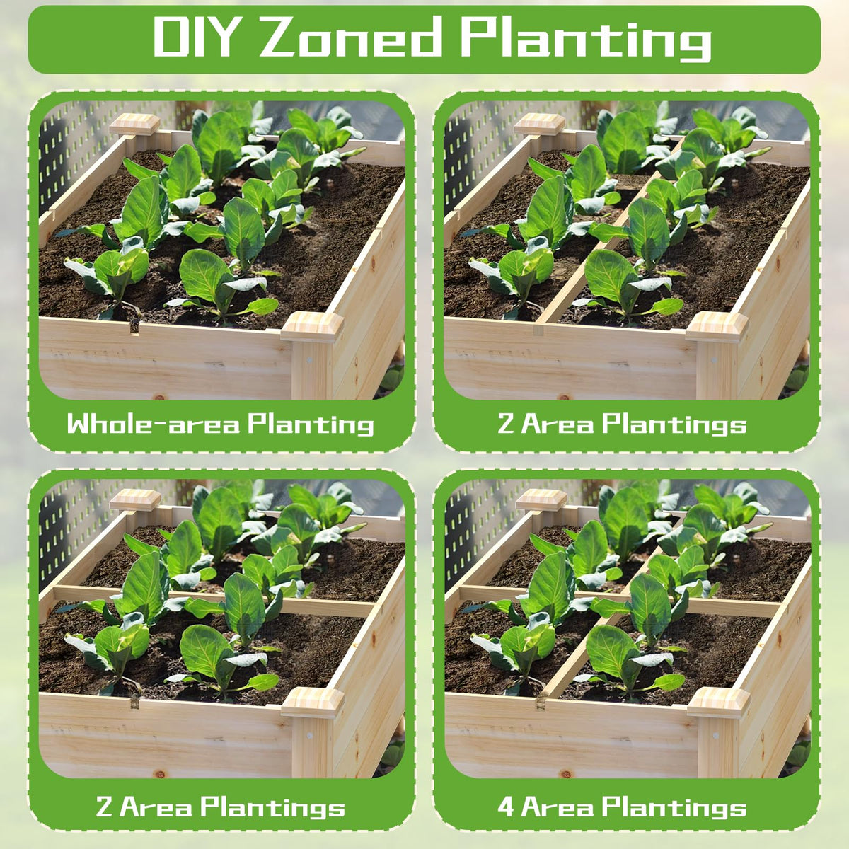 Elevated Wooden Raised Garden Bed with Legs, Reinforced Large Planter Box