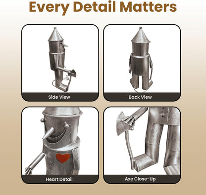 Tin Man Outdoor Statue – Whimsical Metal Yard Decor for Lawn or Patio – Unique Weatherproof