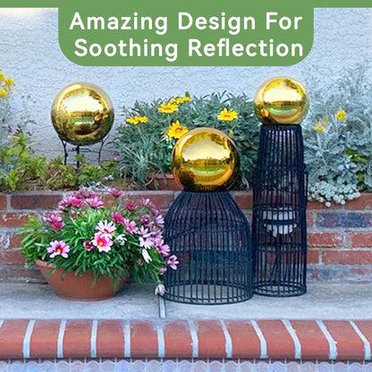 Lily's Home Stainless Steel Gazing Globe Mirror Ball, Colorful and Shiny Addition to Any Garden or