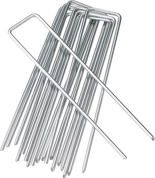 6 Inches Heavy Duty Galvanized Steel Garden Stakes Staples Securing Pegs for Securing Weed Fabric