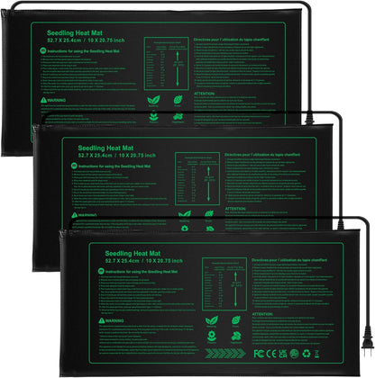 NAMOTEK Seedling Heat Mat, 10" x 20.75" Waterproof Plant Heating Mat, Warm Hydroponic Heating Pad