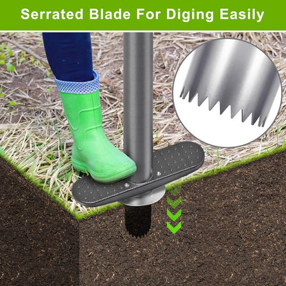 Dolibest 3-in-1 Sod Plugger & Bulb Planter Tool - Depth Adjust (3-6'') Stainless Steel Sharp
