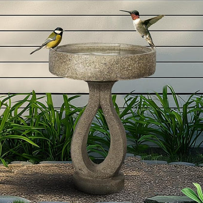 21.8" H Elegant Modern Bird Bath for Outsides Use - Sturdy Weather-Resistant Birdbath for Gardens