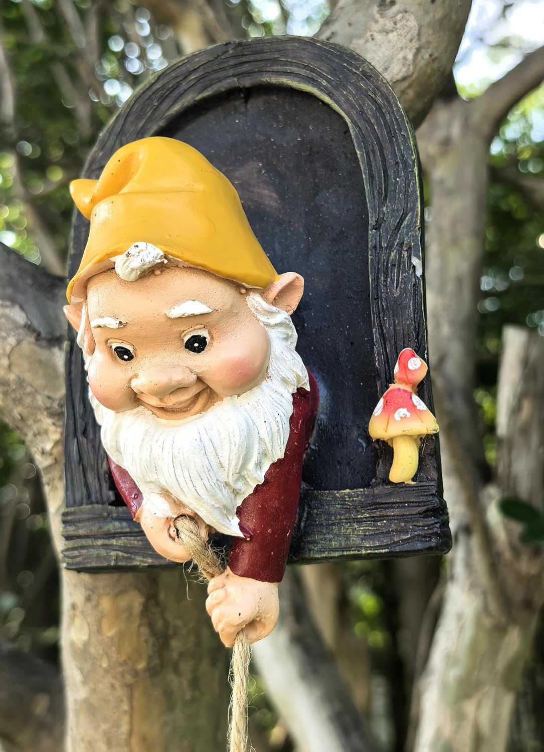 Gnome Garden Decoration Climbing Tree Decor Outdoor,Fairy Door Tree Face Figurine Lawn Patio
