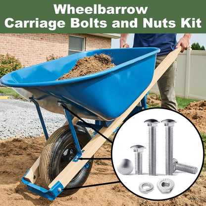 5/16-18 Carriage Bolts Set 40pcs Wheelbarrow Handles Replacement Kit 304 Stainless Steel Nut and