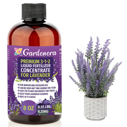 Premium Liquid Lavender Plant Fertilizer - 3-1-2 Concentrate for Indoor Plants and Flowers by