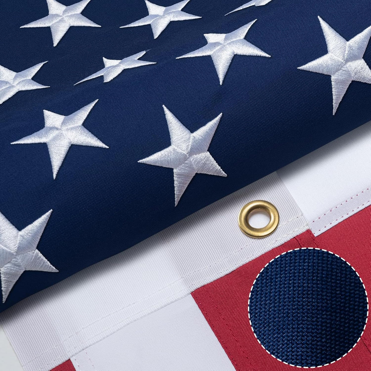 High Wind American Flag for Outdoor 15x25 Ft - Heavy Duty Allegiance US Flag with Embroidered