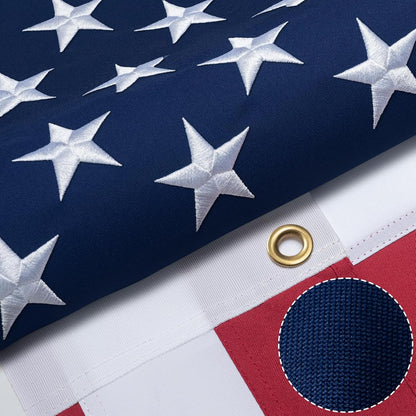High Wind American Flag for Outdoor 15x25 Ft - Heavy Duty Allegiance US Flag with Embroidered
