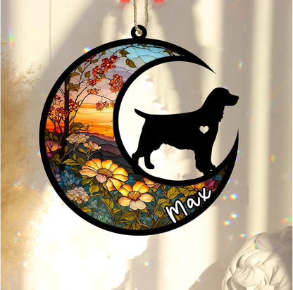 Personalized Dog Memorial, Custom Name English Springer Spaniel Dog Christmas Ornament with Name