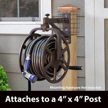 Liberty GARDEN 712 Single Arm Navigator Multi-Directional Garden Hose Reel, Holds 125-Feet of