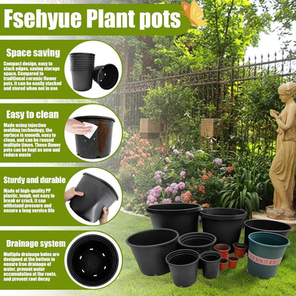 3 Gallon Nursery Pots Plastic Container Injection Molded Pot for Plants Flexible with Drainage
