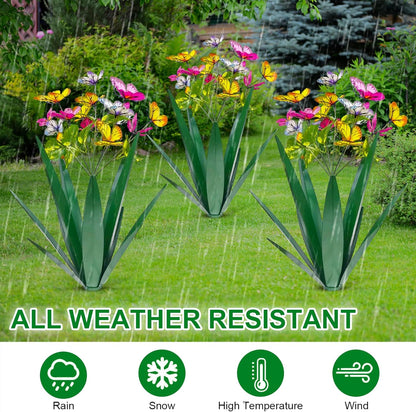 TOMBABY Garden Outdoor Butterfly Enlarge Thickened Wind Resistant Metal Agave Garden Art Metal