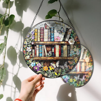 8'' Stained Glass Suncatcher Ornament, Stained Glass Window Hanging, Sun Catchers for Windows