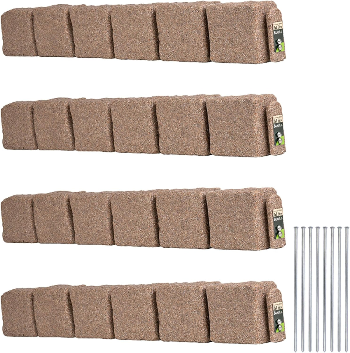 Beuta Landscape Edging | Garden Edging Border | Faux Stone Blocks for Lawn Edging, Flower Beds &