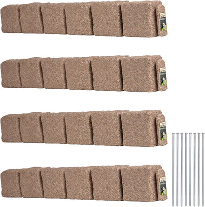 Beuta Landscape Edging | Garden Edging Border | Faux Stone Blocks for Lawn Edging, Flower Beds &