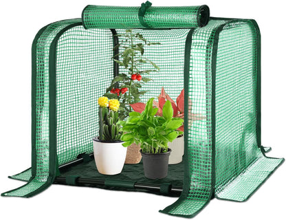 U'Artlines Portable Mini Greenhouse Small Green House with Waterproof Pad 23x13x17 Inch Plant Cover
