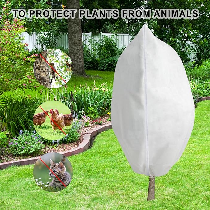Rohuis Plant Covers Freeze Protection Winter, 2 Packs 95" Hx79 W 2.82oz Huge Tree Blankets Frost