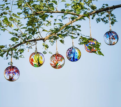 4” Tree of Life Witch Balls, Gazing Balls Hanging Friendship Balls, Hand-Blown Glass Christmas