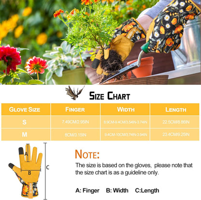 Leather-Gardening-Gloves for Women,Thorn-Proof Work-Gloves for Weeding,Digging,Planting,Pruning