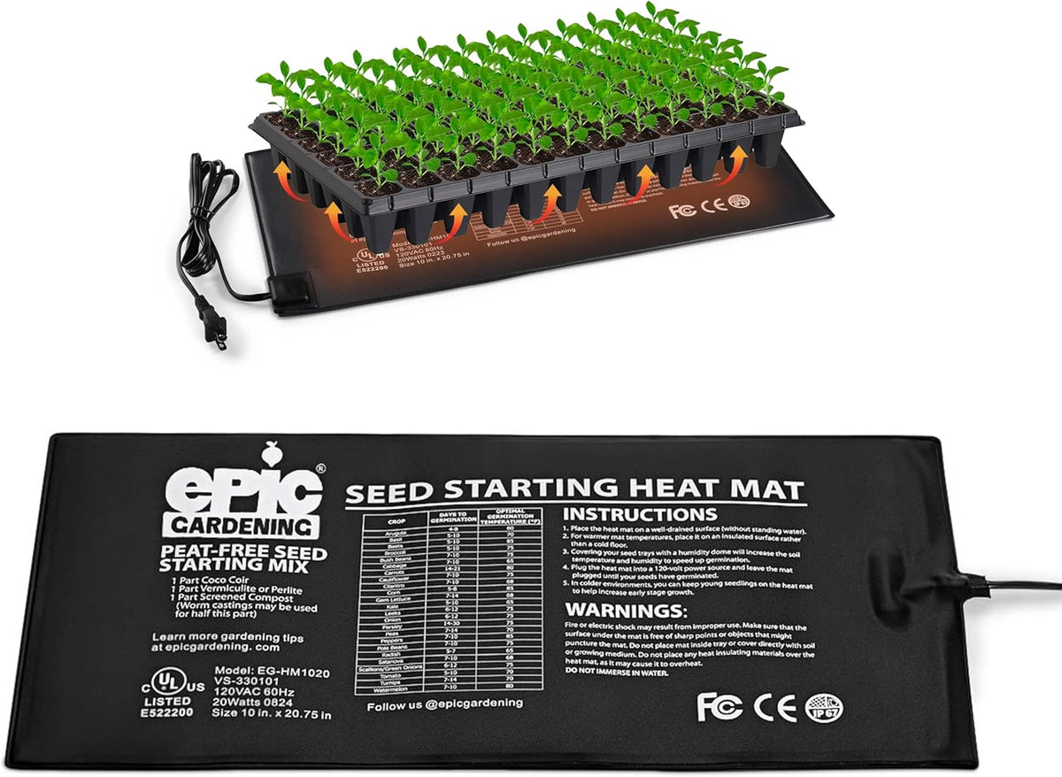 Epic Gardening Seedling Heat Mat for Plants – High-Performance 20W Heavy-Duty PVC Heating Mat for