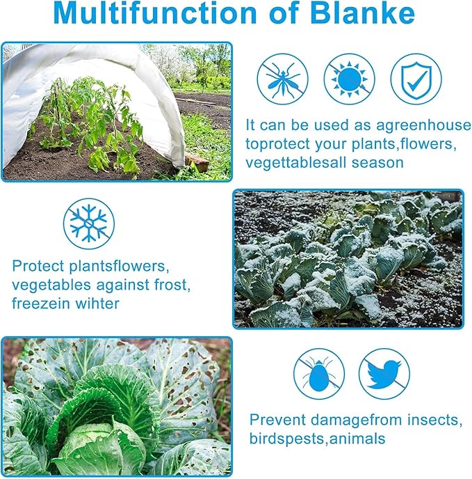 2 Pack Plant Covers Freeze Protection 10 x 30FT 1.2oz Frost Cloths Forst Blankets for Winter