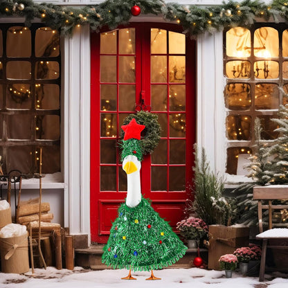 Abbylike Christmas Tree Goose Outfits Christmas Costume for Porch Goose 23 Inch Lawn Yard Patio