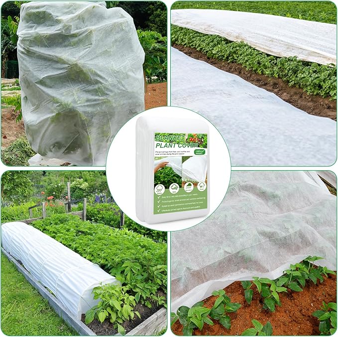 YDSL Plant Covers Freeze Protection 10FT×50FT, 1.06 oz/yd² Floating Row Covers for Garden Beds