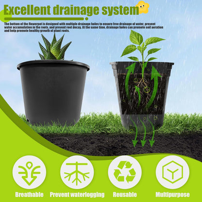 20 Gallon Nursery Pots Plastic Container Injection Molded Pot for Plants Flexible with Drainage