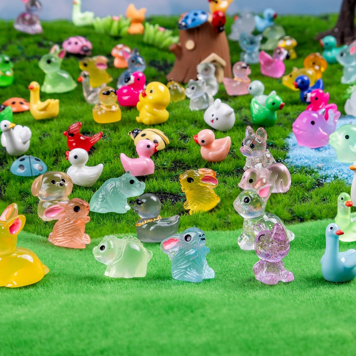 240 Pcs Mini Resin Animals Variety Tiny Animals Figures Miniature Little Small Animal Figurines