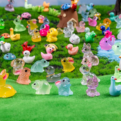 240 Pcs Mini Resin Animals Variety Tiny Animals Figures Miniature Little Small Animal Figurines