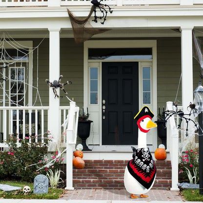 Halloween Pirate Lawn Porch Goose Outfit 23"/ 17'' Pirate Style with Bandana and Hat Costume Cement