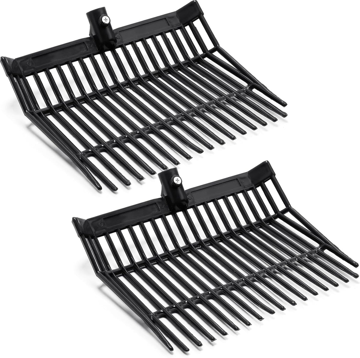 Lasnten Manure Fork Replacement Head, 18 Tines Pitchfork Head with Screws and Nuts, Horse Manure