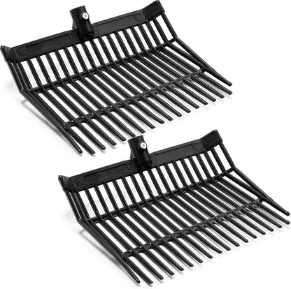 Lasnten Manure Fork Replacement Head, 18 Tines Pitchfork Head with Screws and Nuts, Horse Manure