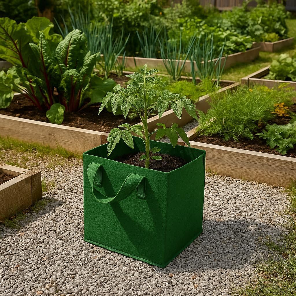 Square Geo Fabric Grow Bag 400 GSM Durable Breathable UV Resistant Reusable Plant Container for
