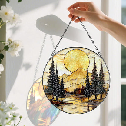 8-Inch Stained Glass Ornament, Stained Glass Window Hanging, Window Hanging Decor Suncatcher