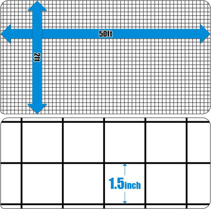 Fencer Wire 16 Gauge Black Vinyl Coated Welded Wire Mesh Size 1.5 inch by 1.5 inch (2 ft. x 50 ft.)