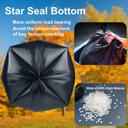 30-33 Gallon 1.1 Mil Heavy Duty Trash Bags 60 Count with 4 Innovative Flap Ties | Compatible with