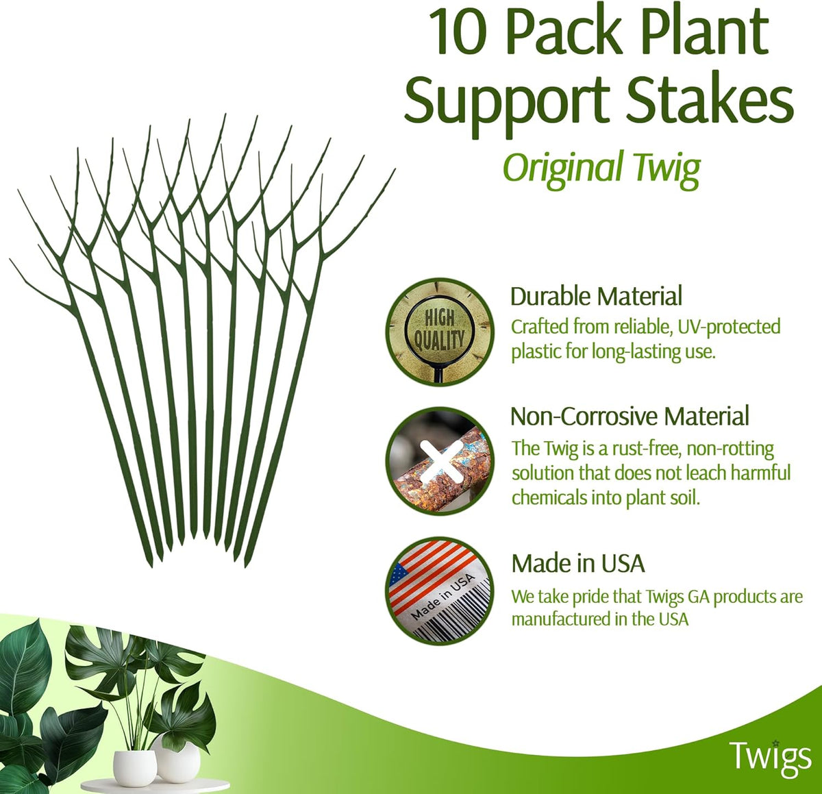 Plant Support Stakes, Stem Holder Structures for Indoor & Outdoor Use, Garden Accessories for