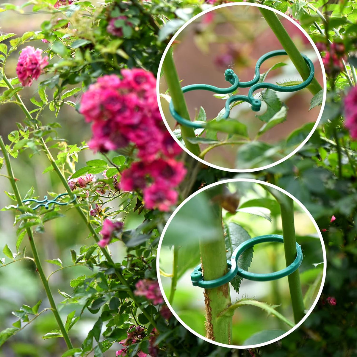 118ft Soft Green Twist Garden Ties with 20PCS Clips for Plants - 2mm Diameter