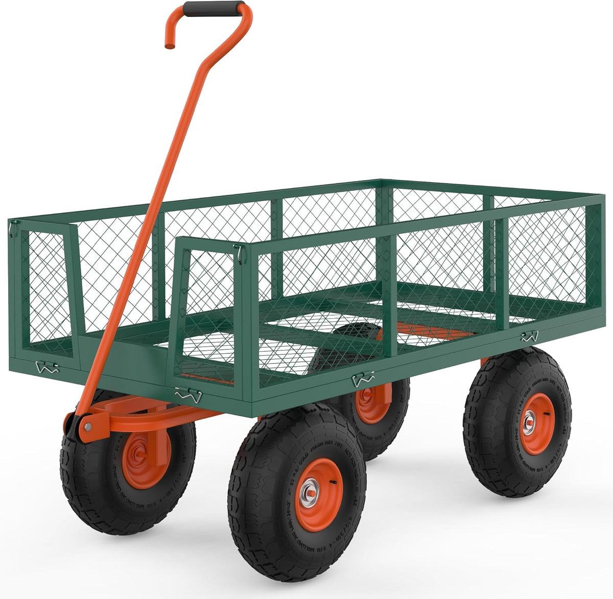 Versatile Garden Cart for Lawn and Yard with Heavy Duty Steel, 900 Lbs Capacity Mesh Steel Garden