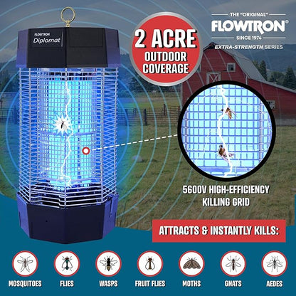 Flowtron Indoor/Outdoor Fly Control, 2000 sq.ft Indoor & 2 Acre Outdoor Insect Control with Dual