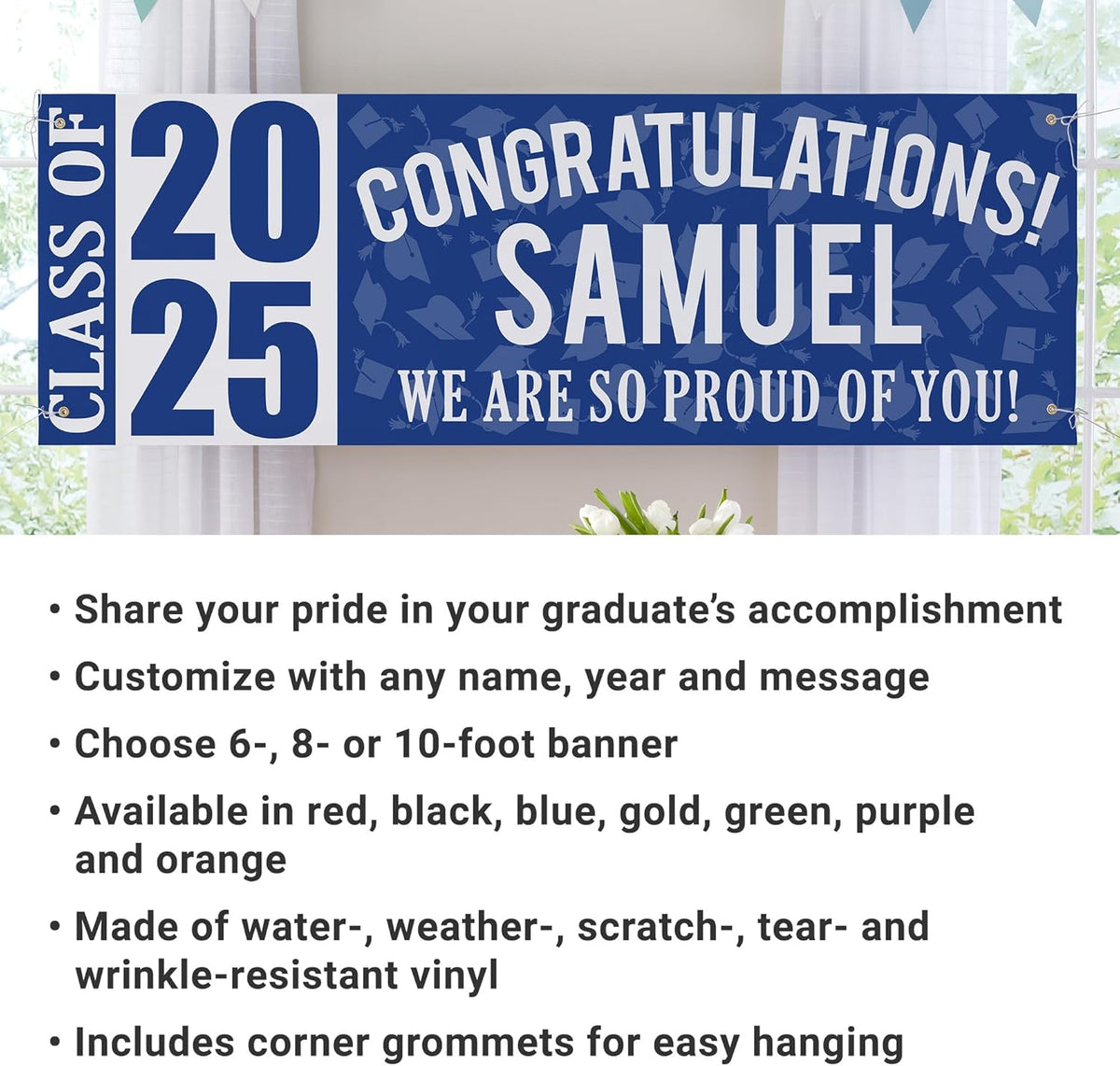 Let's Make Memories Personalized Graduation Banner Class of 2025 - Graduation Party Decorations